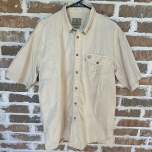 Beretta Shooting Shirt Men's Large Tan Button Down Vented Utility Outdoors Hunt